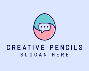 Egg Message Chat logo design