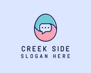 Egg Message Chat logo design