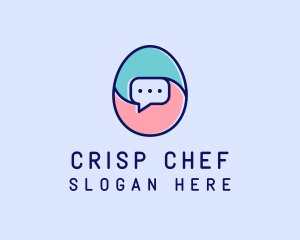 Egg Message Chat logo design