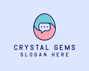 Egg Message Chat logo design