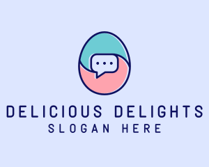 Egg Message Chat logo design