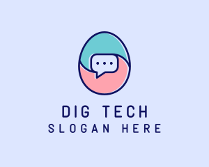 Egg Message Chat logo design