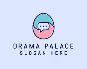 Egg Message Chat logo design