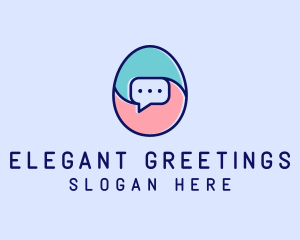 Egg Message Chat logo design