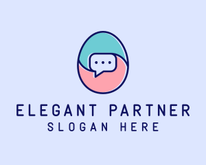 Egg Message Chat logo design