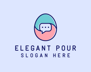 Egg Message Chat logo design