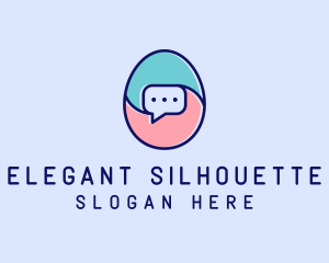 Egg Message Chat logo design