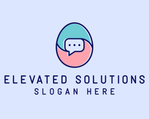 Egg Message Chat logo design