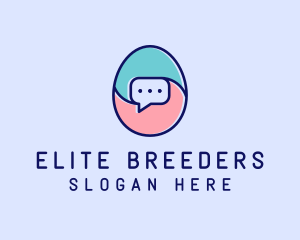 Egg Message Chat logo design