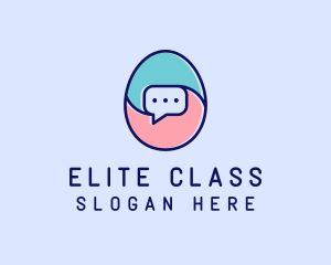 Egg Message Chat logo design