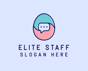 Egg Message Chat logo design