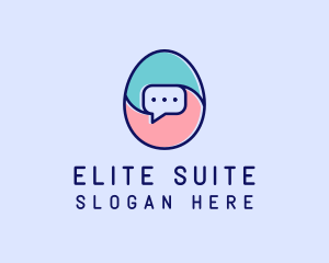 Egg Message Chat logo design