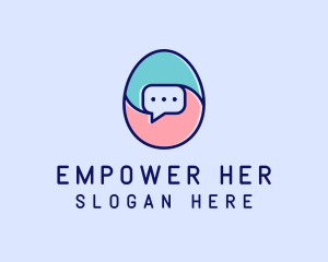 Egg Message Chat logo design