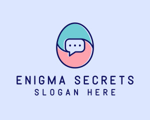 Egg Message Chat logo design