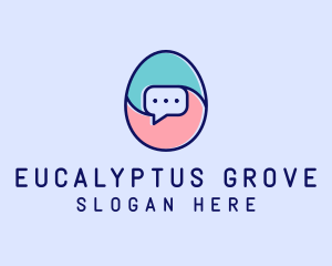 Egg Message Chat logo design