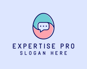 Egg Message Chat logo design