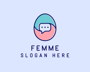 Egg Message Chat logo design