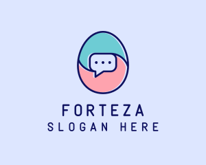 Egg Message Chat logo design