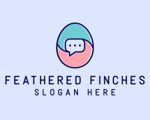 Egg Message Chat logo design