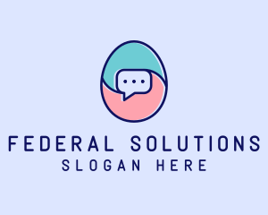 Egg Message Chat logo design