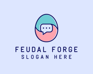 Egg Message Chat logo design