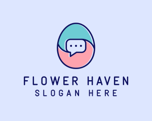 Egg Message Chat logo design