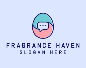 Egg Message Chat logo design