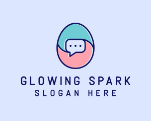 Egg Message Chat logo design