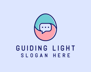 Egg Message Chat logo design