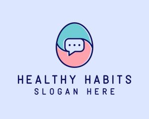 Egg Message Chat logo design