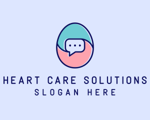 Egg Message Chat logo design