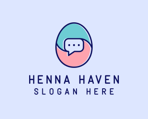 Egg Message Chat logo design