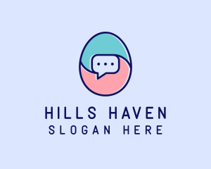 Egg Message Chat logo design