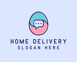 Egg Message Chat logo design