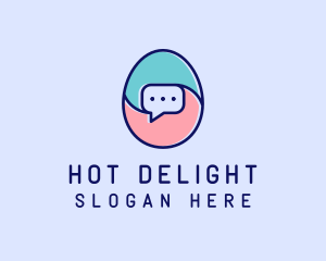 Egg Message Chat logo design