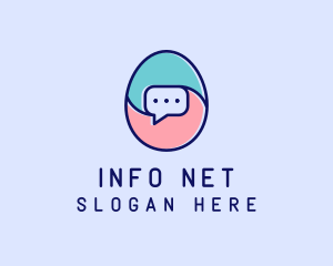 Egg Message Chat logo design