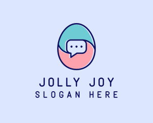 Egg Message Chat logo design