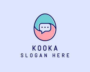 Egg Message Chat logo design