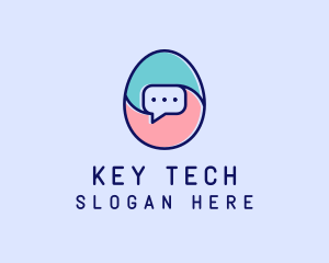 Egg Message Chat logo design