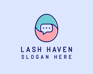 Egg Message Chat logo design