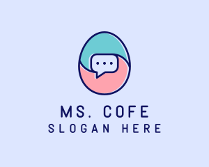 Egg Message Chat logo design