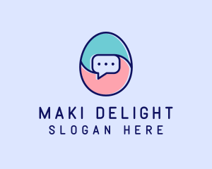 Egg Message Chat logo design