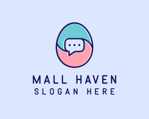 Egg Message Chat logo design