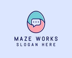 Egg Message Chat logo design