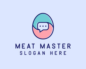 Egg Message Chat logo design