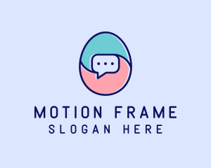 Egg Message Chat logo design