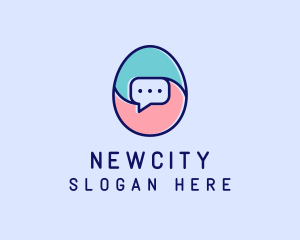 Egg Message Chat logo design