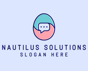 Egg Message Chat logo design