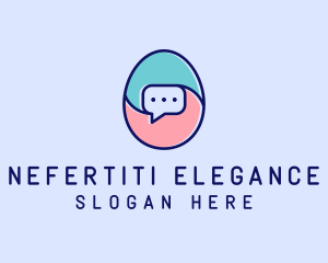 Egg Message Chat logo design