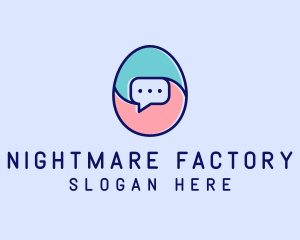 Egg Message Chat logo design